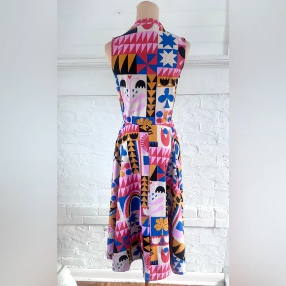 Nooworks Dahlia Dress Congdon Sleeveless High Neck Midi Dopamine Dressing Small - Picture 6 of 11